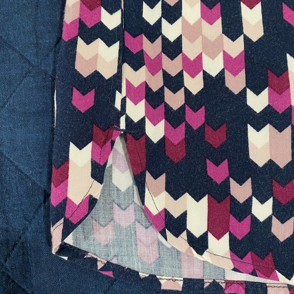 Ann Taylor Factory MP Navy Multi Print Shirt Dress - Picture 9 of 10